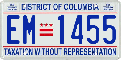 DC license plate EM1455