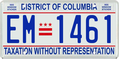 DC license plate EM1461