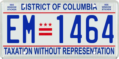 DC license plate EM1464