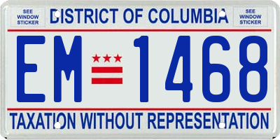 DC license plate EM1468