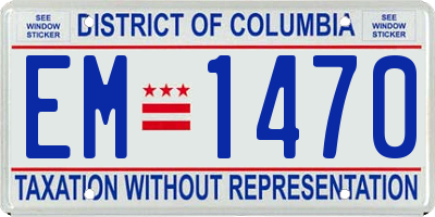 DC license plate EM1470