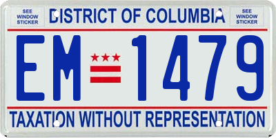 DC license plate EM1479