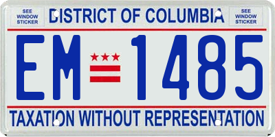 DC license plate EM1485