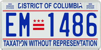 DC license plate EM1486