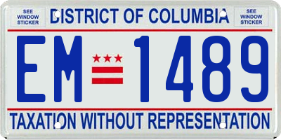 DC license plate EM1489