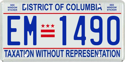 DC license plate EM1490