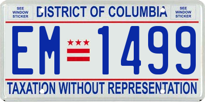 DC license plate EM1499