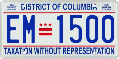DC license plate EM1500