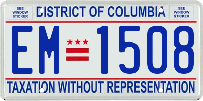 DC license plate EM1508