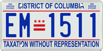DC license plate EM1511
