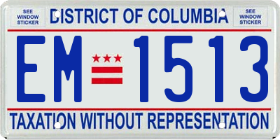 DC license plate EM1513