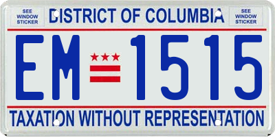 DC license plate EM1515