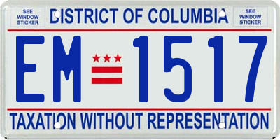 DC license plate EM1517