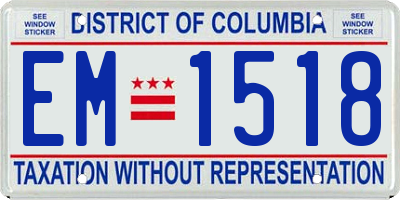 DC license plate EM1518
