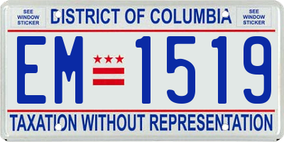 DC license plate EM1519