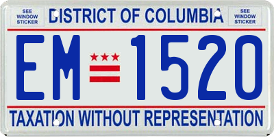 DC license plate EM1520
