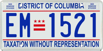 DC license plate EM1521