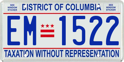 DC license plate EM1522