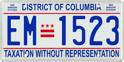DC license plate EM1523