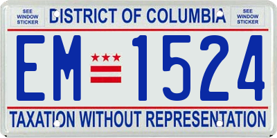 DC license plate EM1524