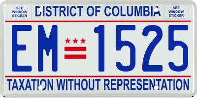 DC license plate EM1525