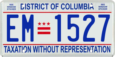 DC license plate EM1527