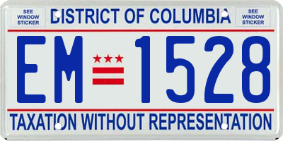 DC license plate EM1528