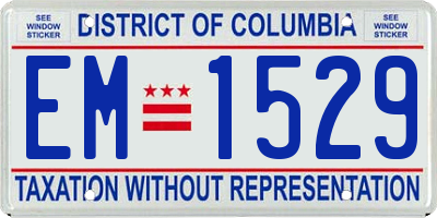 DC license plate EM1529