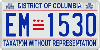 DC license plate EM1530