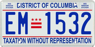 DC license plate EM1532