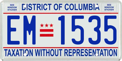 DC license plate EM1535