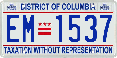 DC license plate EM1537