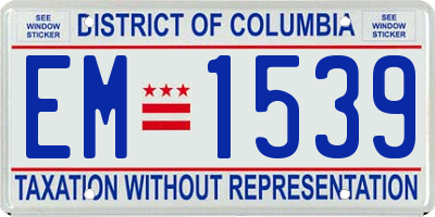 DC license plate EM1539