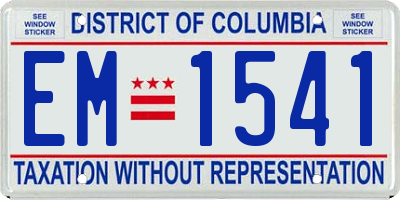 DC license plate EM1541