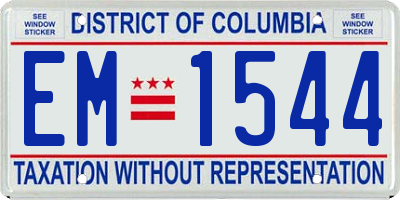 DC license plate EM1544