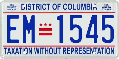 DC license plate EM1545