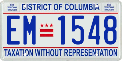 DC license plate EM1548