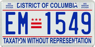 DC license plate EM1549
