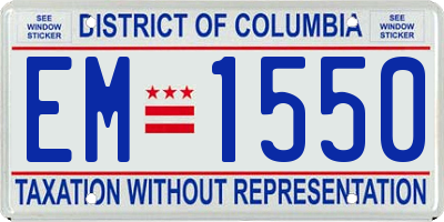 DC license plate EM1550