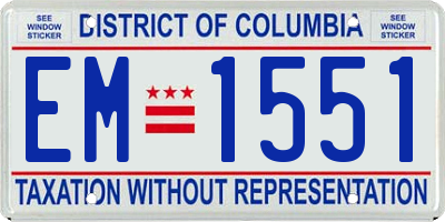 DC license plate EM1551