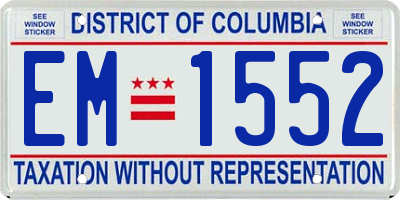 DC license plate EM1552