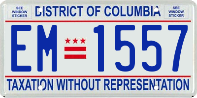 DC license plate EM1557