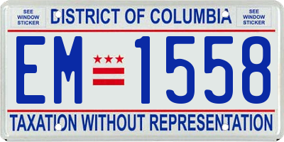 DC license plate EM1558