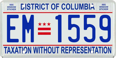 DC license plate EM1559
