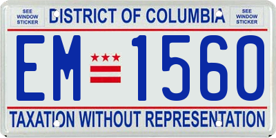DC license plate EM1560