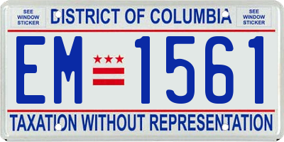 DC license plate EM1561