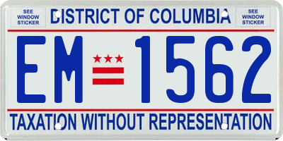 DC license plate EM1562