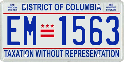 DC license plate EM1563