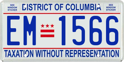 DC license plate EM1566