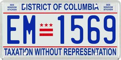 DC license plate EM1569